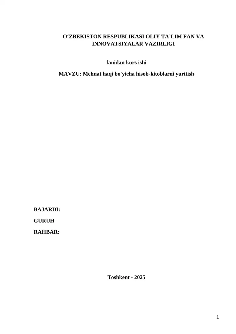 kurs ishi