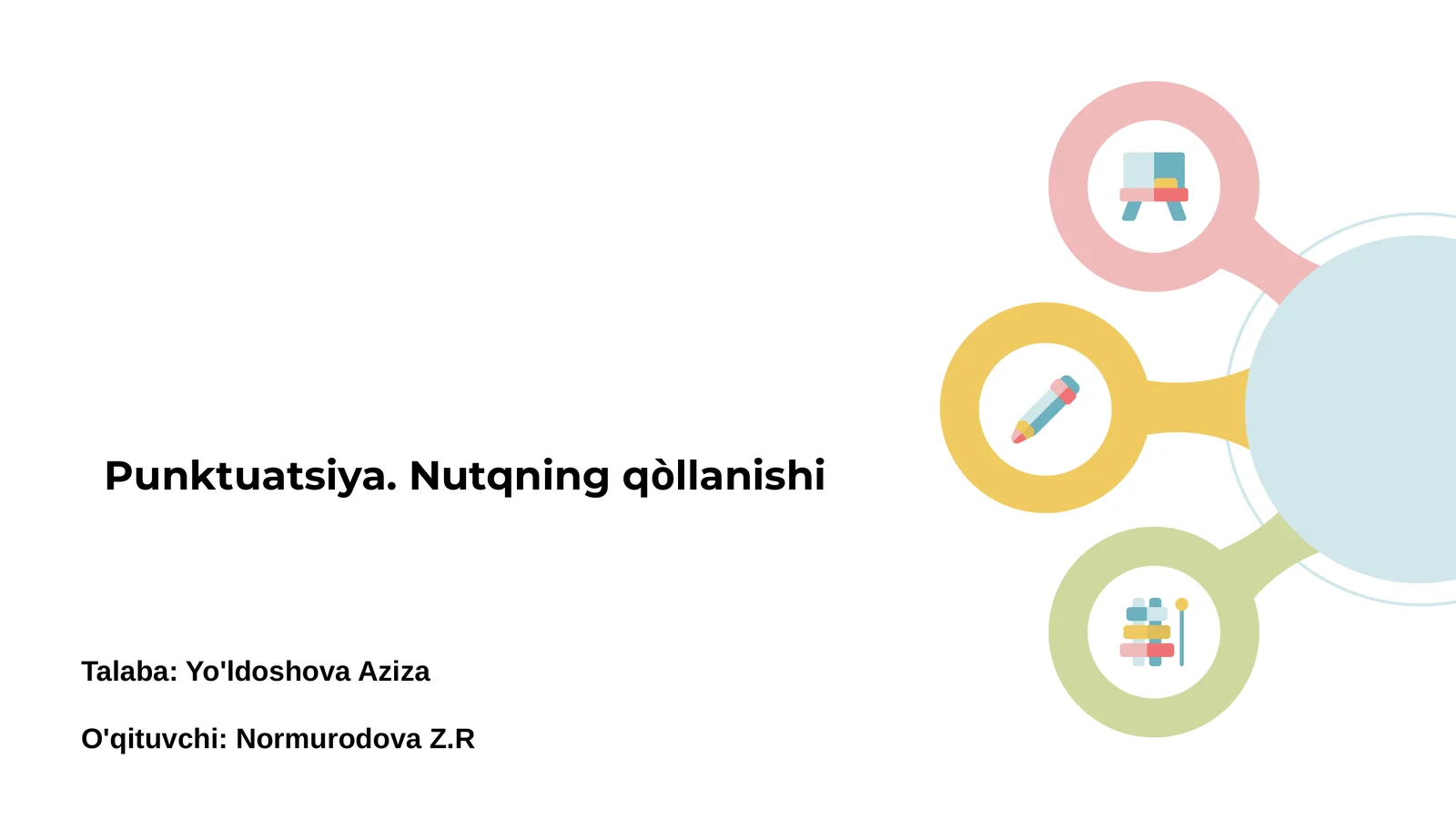 Punktuatsiya. Nutqning qòllanishi