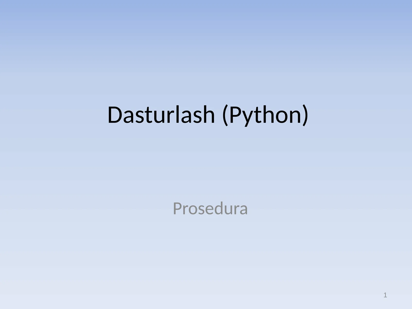 Dasturlash (Python)