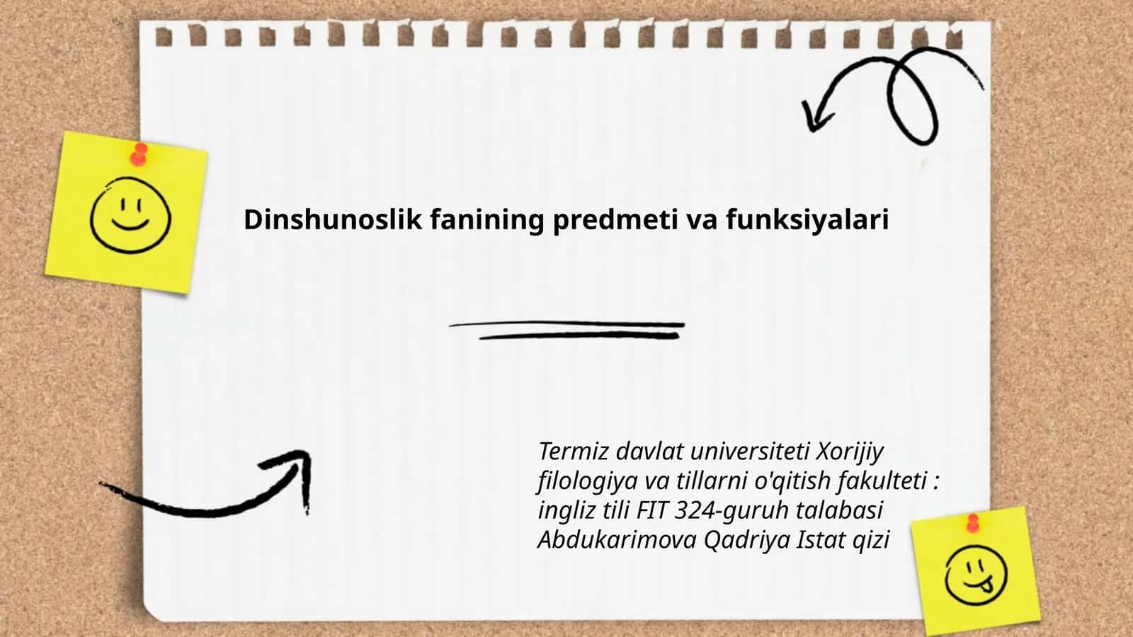 Dinshunoslik fanining predmeti va funksiyalari
