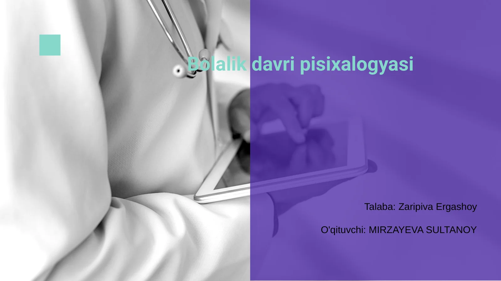 Bolalik davri pisixalogyasi