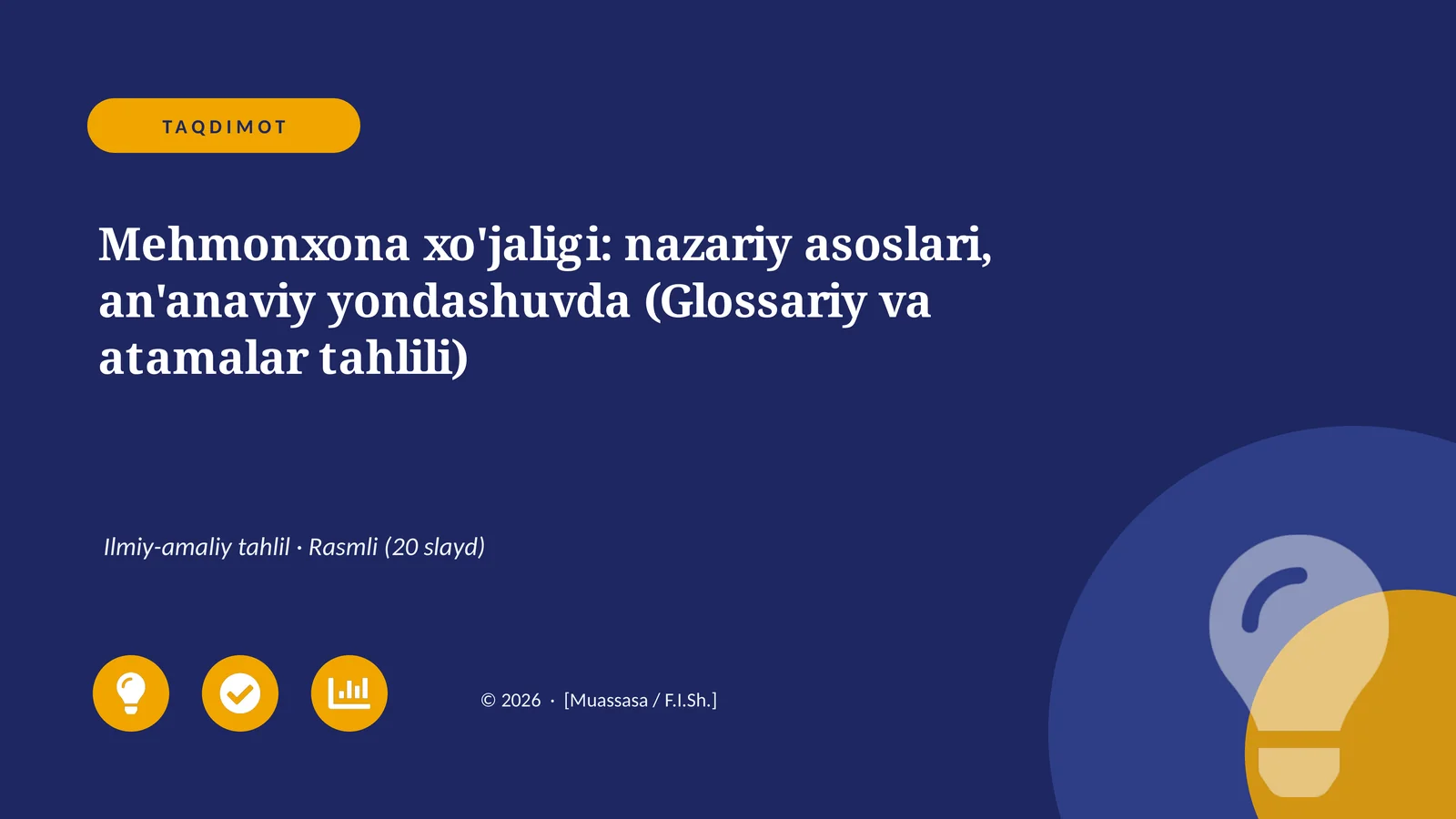 Mehmonxona xo'jaligi: nazariy asoslari, an'anaviy yondashuvda (Glossariy va atamalar tahlili)