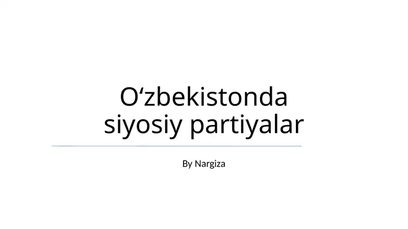 O'zbekistonda siyosiy partiyalar
