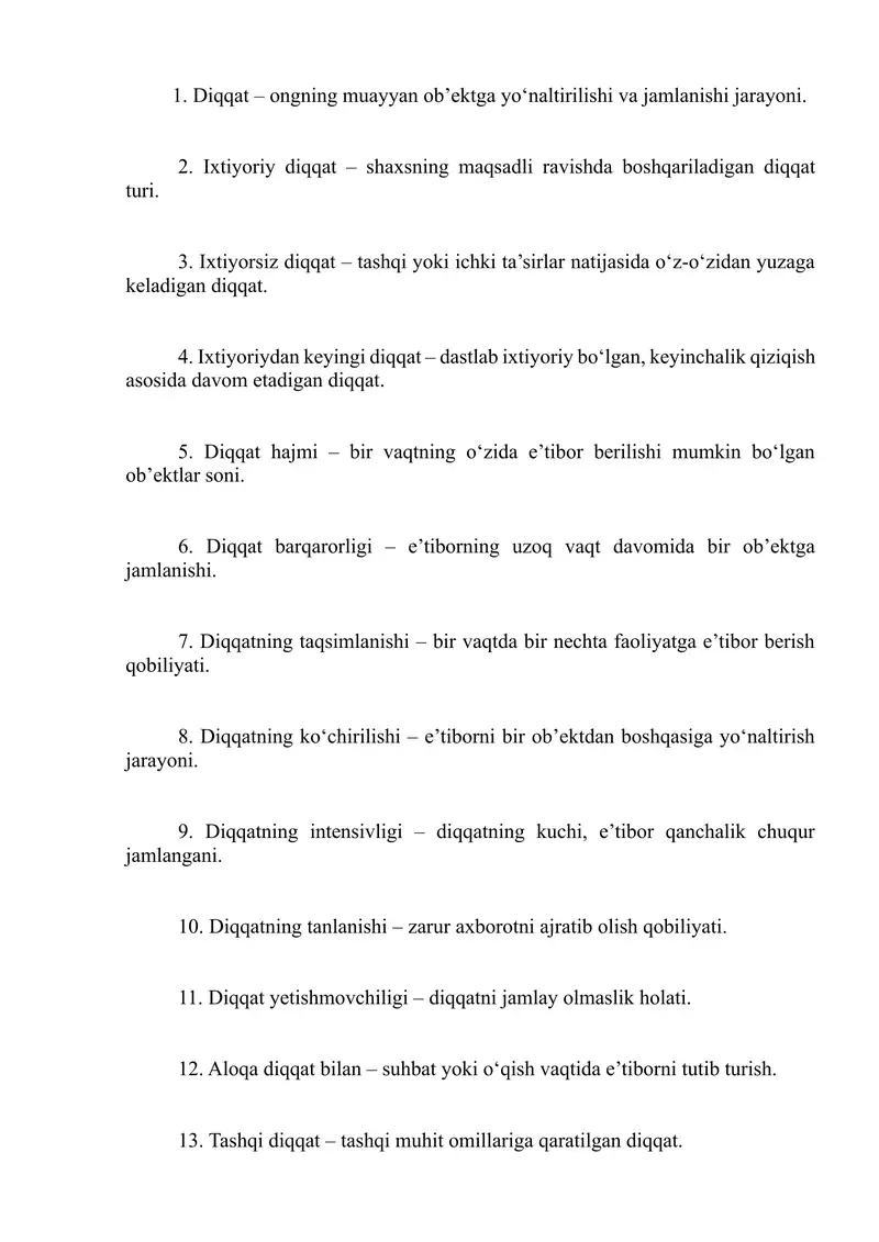 Diqqat turliatlari
