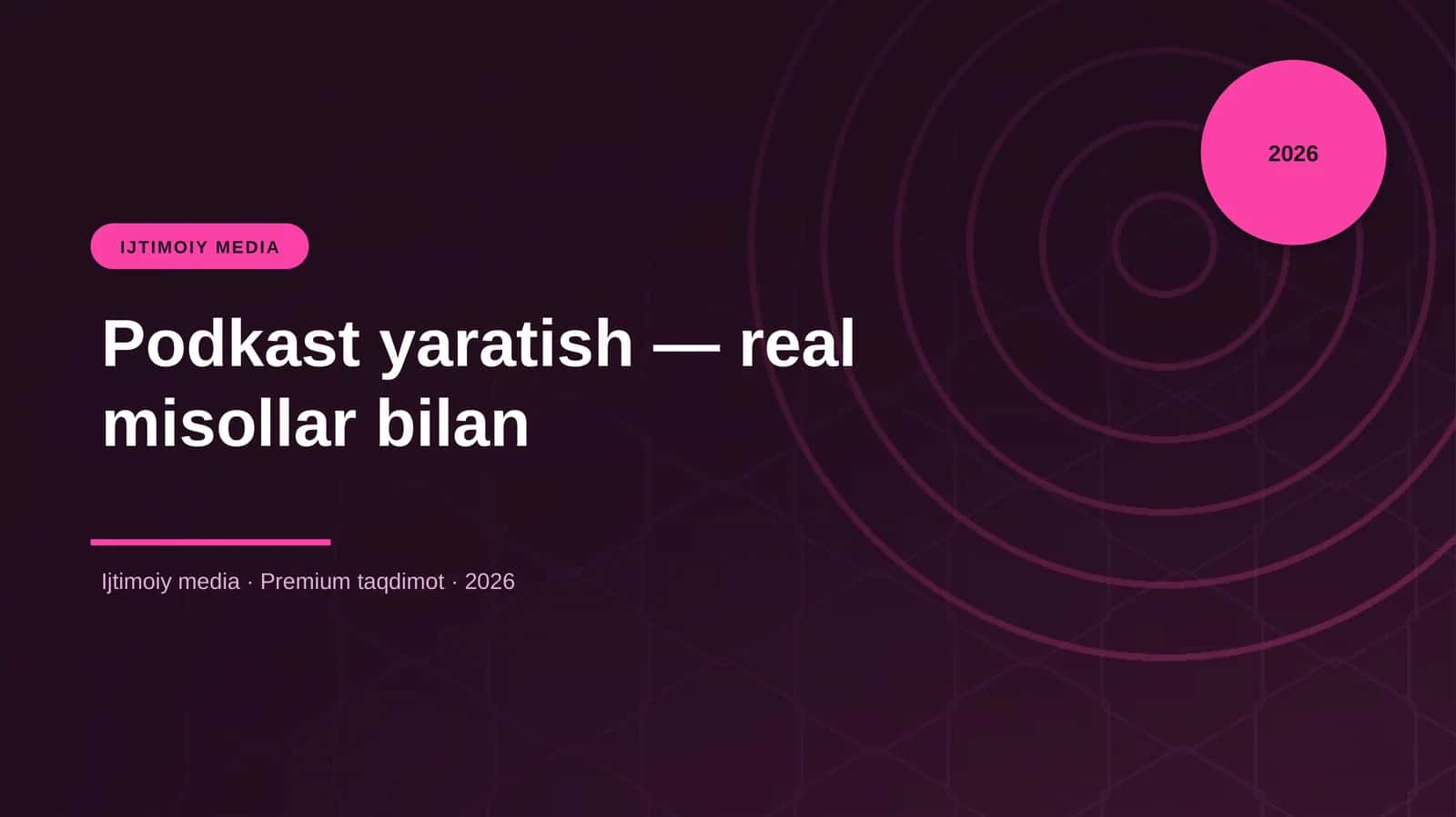 Podkast yaratish — real misollar bilan