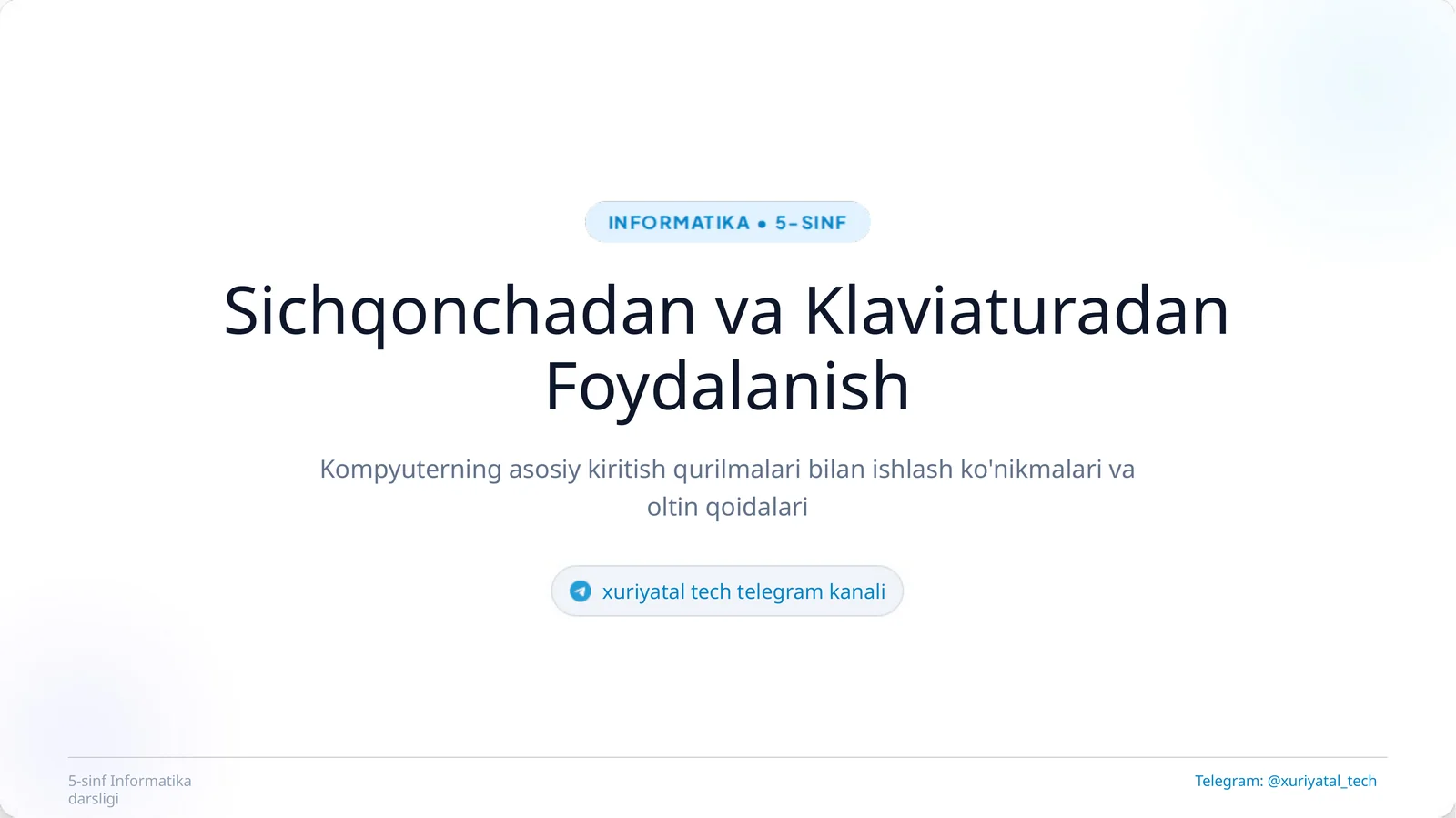 5-sinf Informatika darsligi