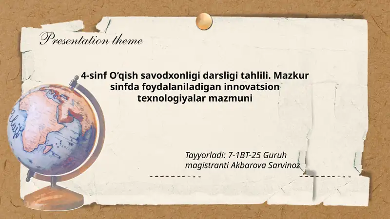 4-sinf O‘qish savodxonligi darsligi tahlili