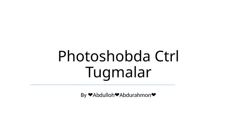 Ctrl Tugmalar