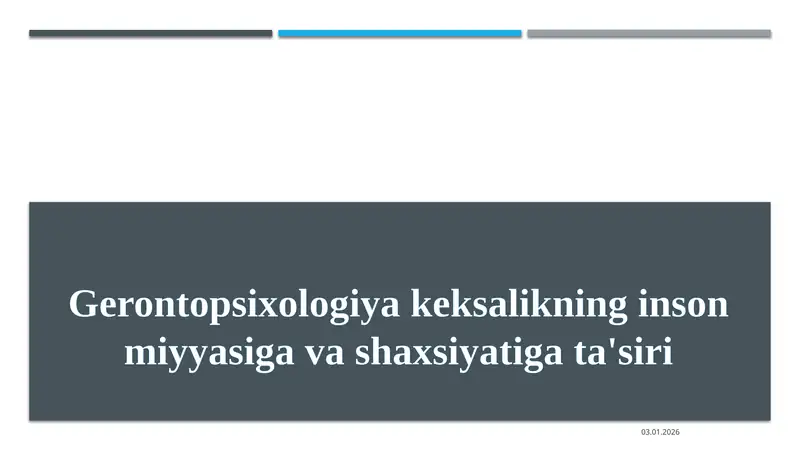 Gerontopsixologiya