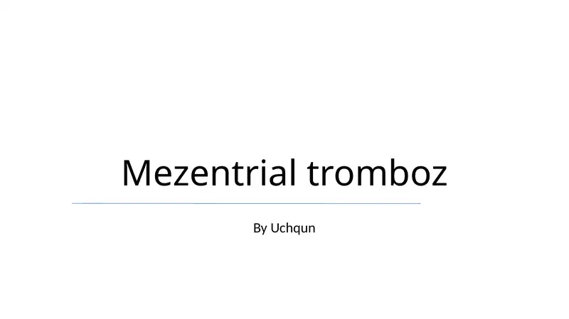 Mezentrial tromboz