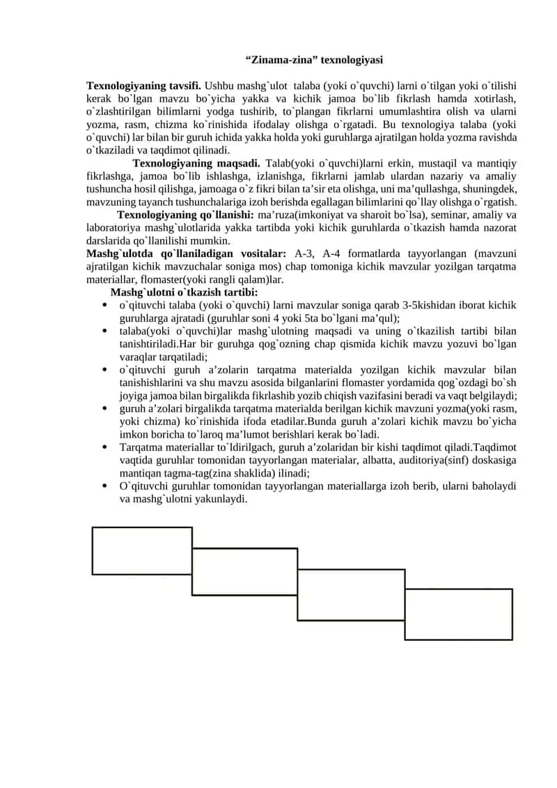 “Zinama-zina” texnologiyasi