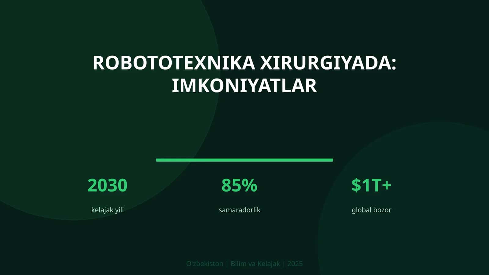 Robototexnika xirurgiyada: imkoniyatlar
