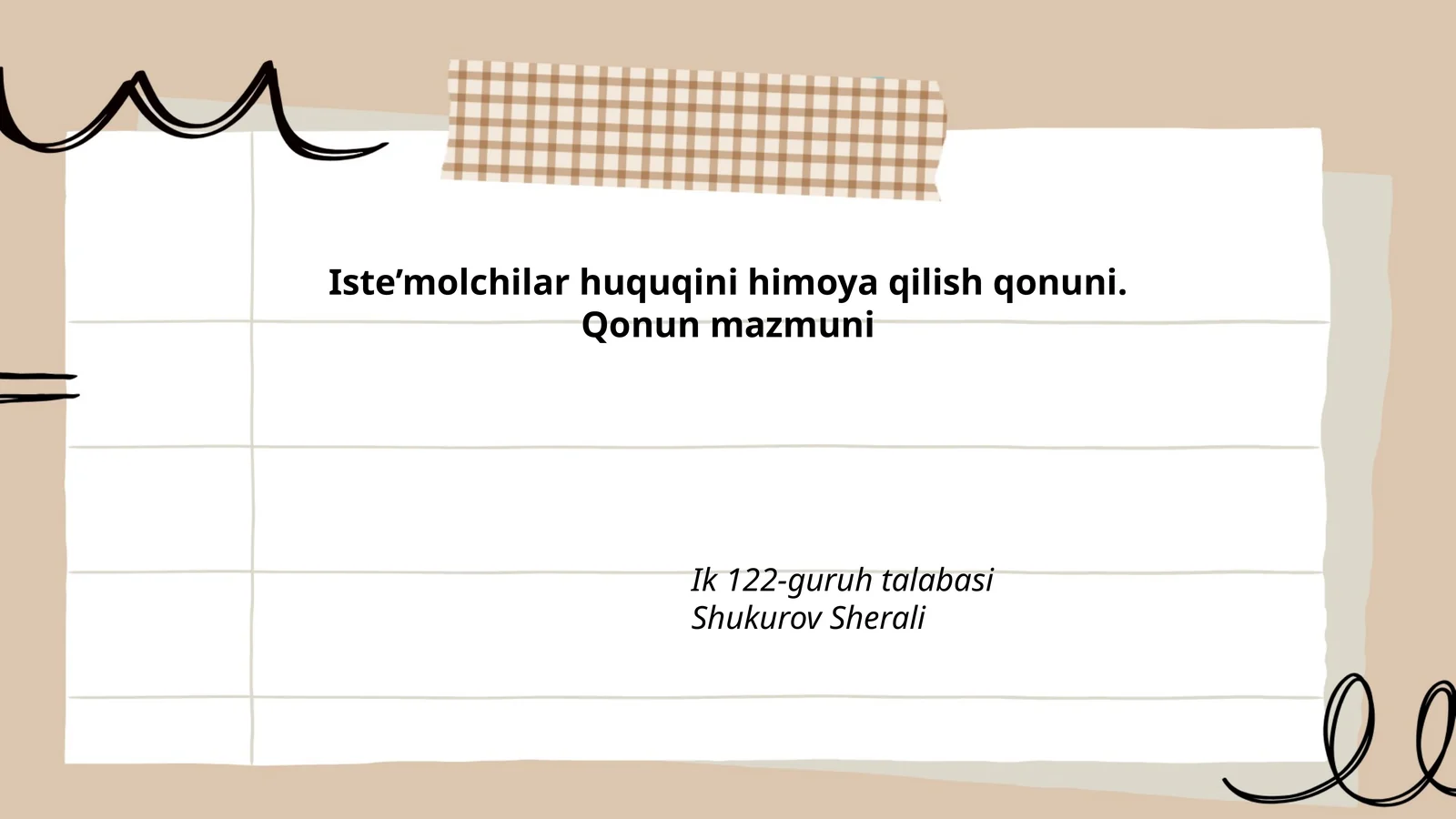 Iste’molchilar huquqini himoya qilish qonuni