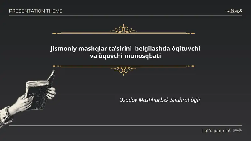 Jismoniy mashqlar ta'sirini belgilashda òqituvchi va òquvchi munosqbati