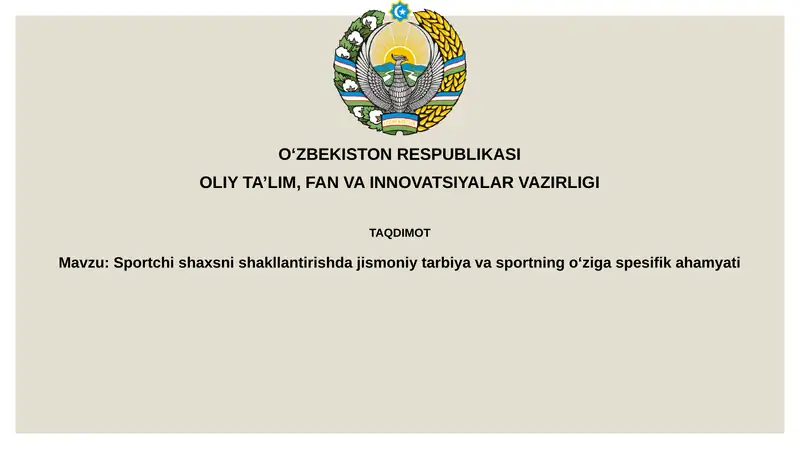 Jismoniy tarbiya va sportning o'ziga xos xususiyati