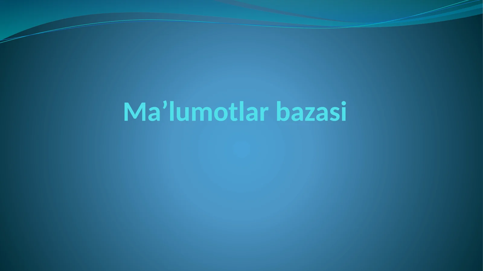 Ma’lumotlar bazasi