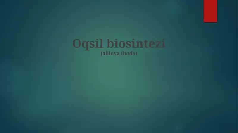 Oqsil biosintezi