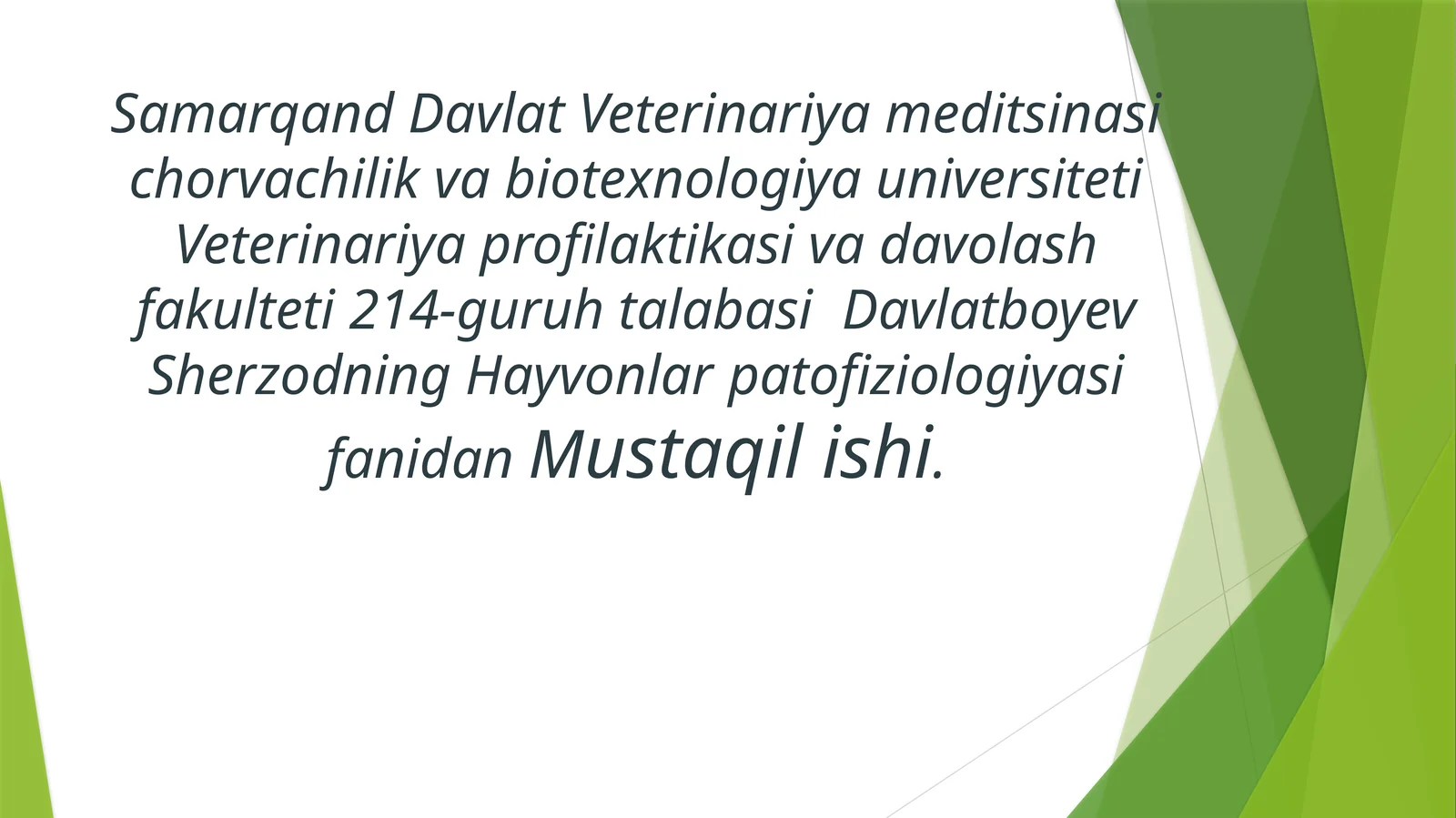 Kavsh qaytaruvchi hayvonlarning me’da oldi bo’limlarida ozuqa hazmining buzilishi
