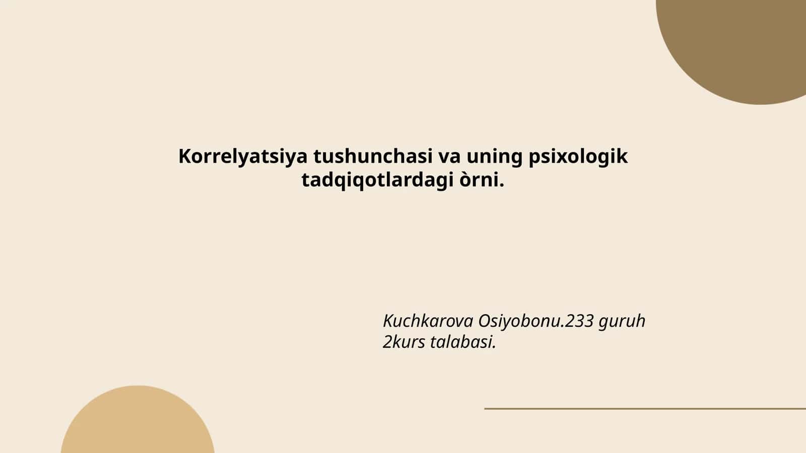 Korrelyatsiya tushunchasi va uning psixologik tadqiqotlardagi òrni