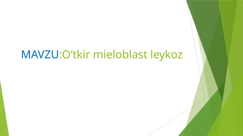 O’tkir mieloblast leykoz