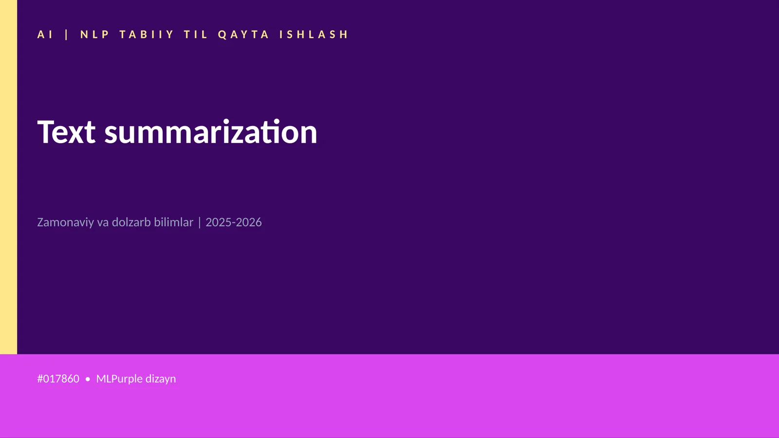 AI | NLP TABIIY TIL QAYTA ISHLASH