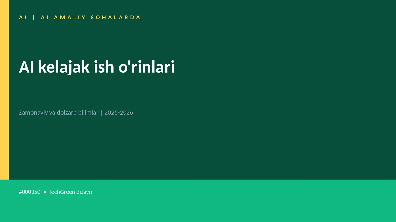 AI kelajak ish o'rinlari