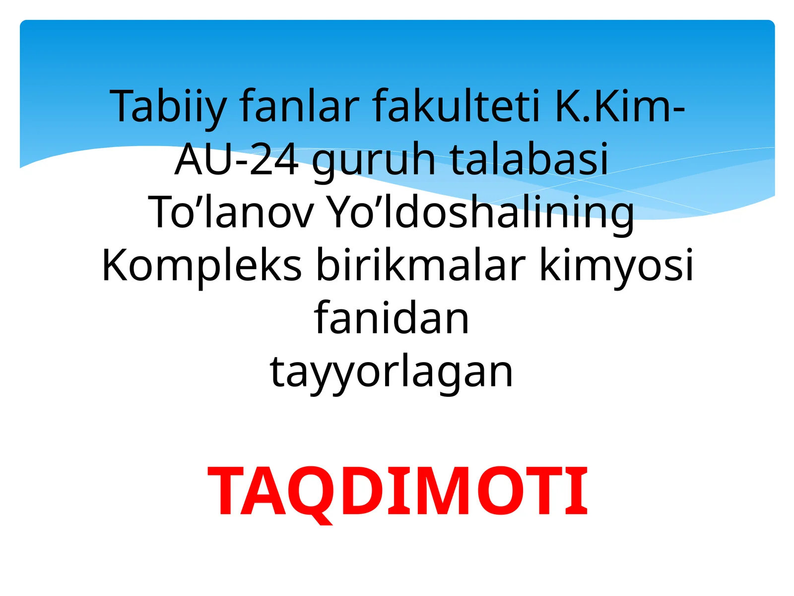 Kompleks birikmalarni kimyoviy analizda qo'llash