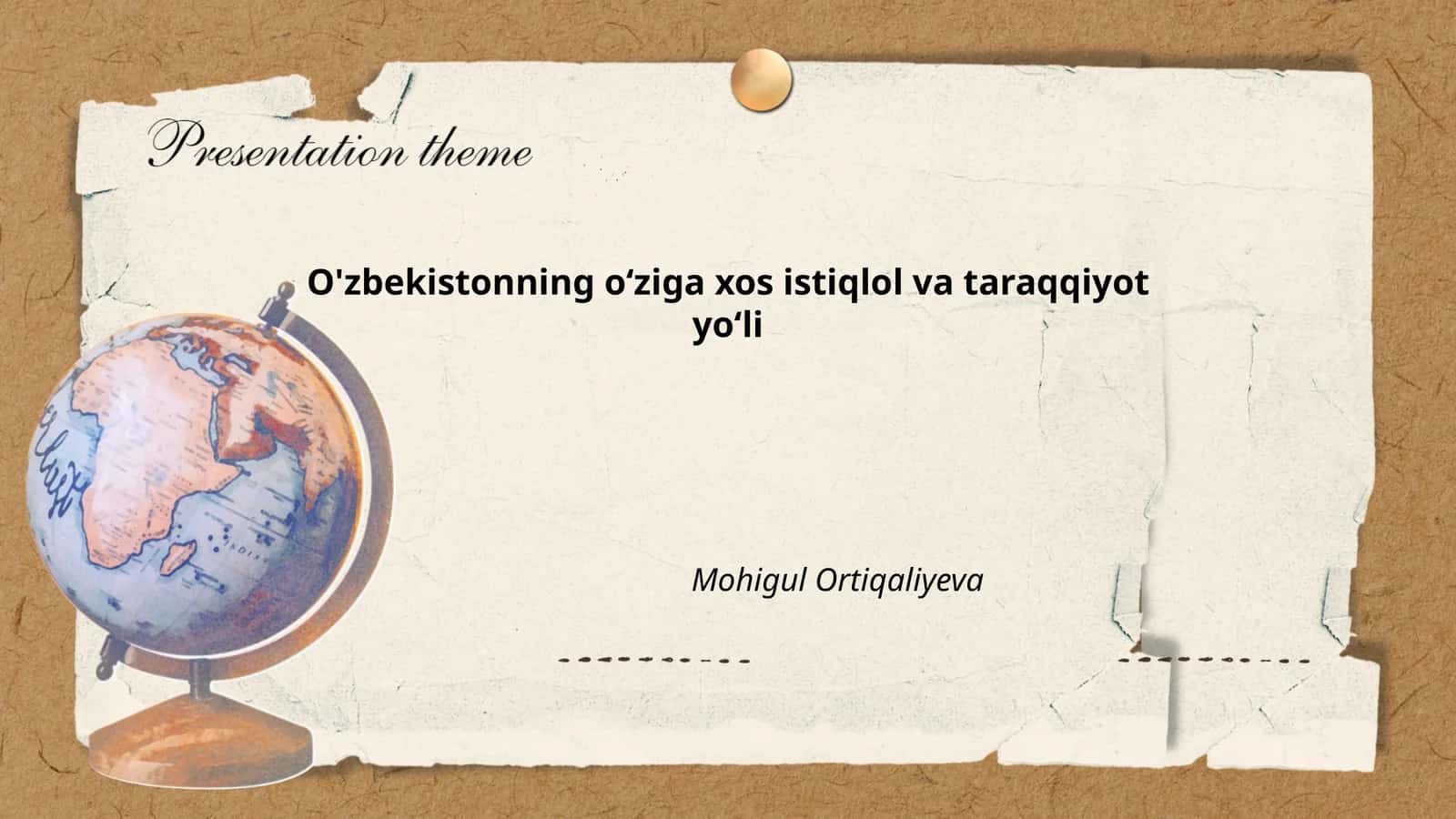 O'zbekistonning oʻziga xos istiqlol va taraqqiyot yoʻli
