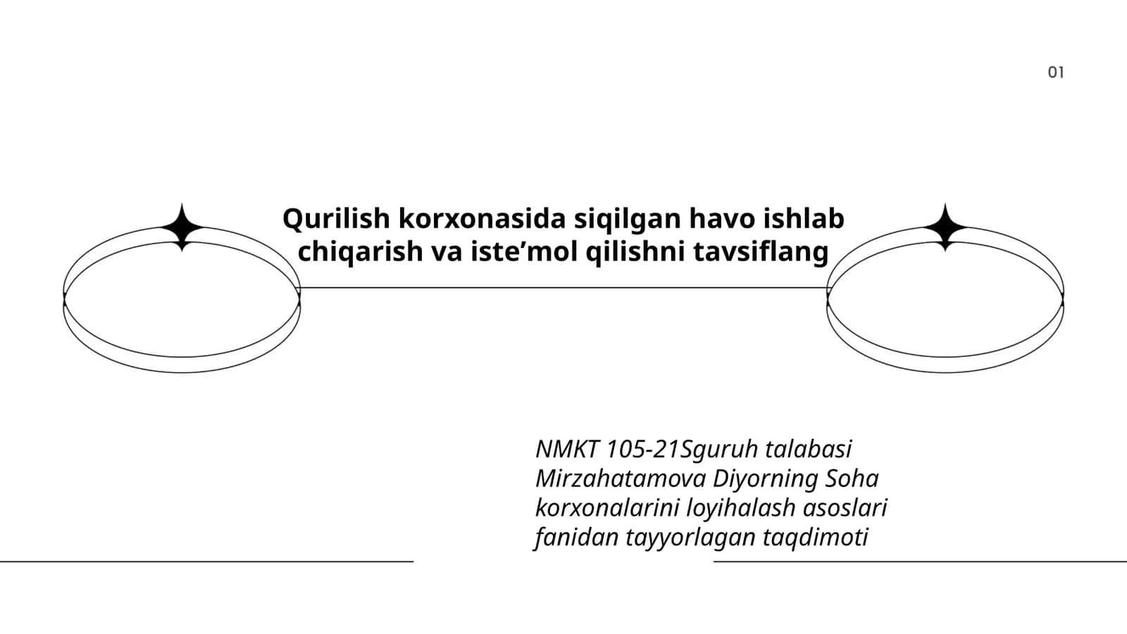 NMKT 105-21Sguruh talabasi Mirzahatamova Diyorning Soha korxonalarini loyihalash asoslari fanidan tayyorlagan taqdimoti
