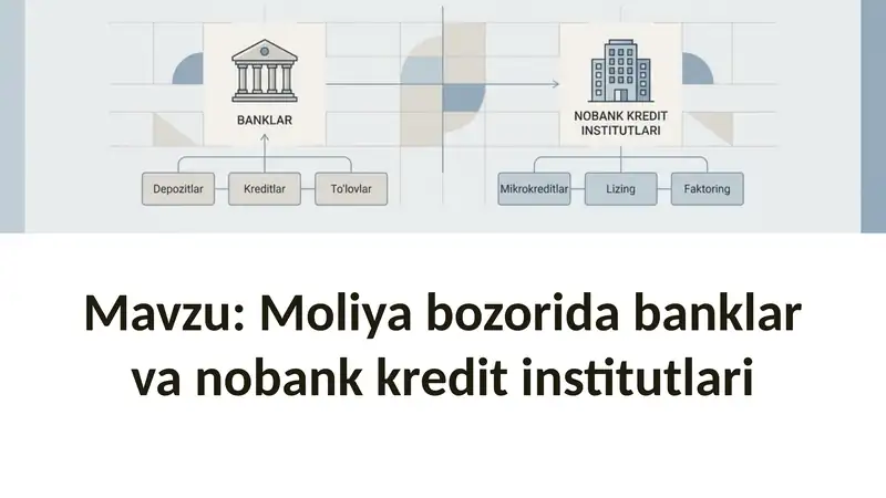 Moliya bozorida banklar va nobank kredit institutlari