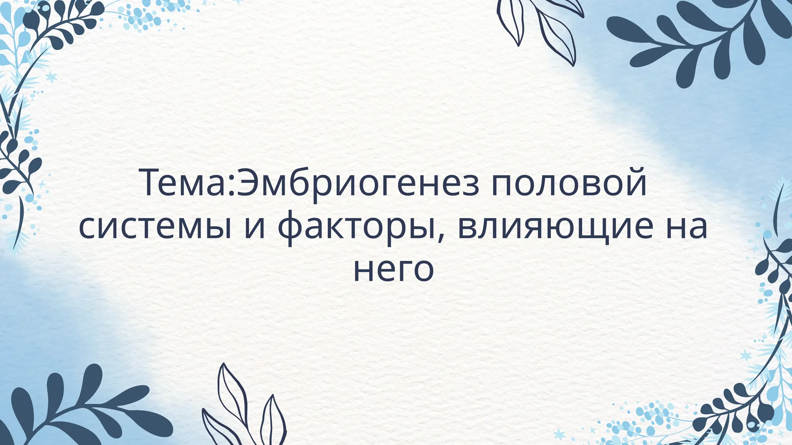 Эмбриогенез половой системы и факторы, влияющие на него