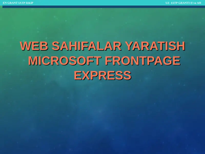 Microsoft FrontPage Express