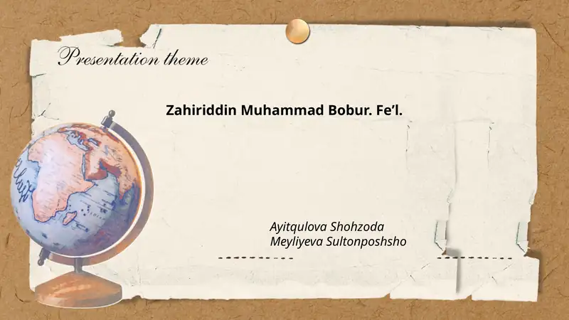 Zahiriddin Muhammad Bobur. Feʼl