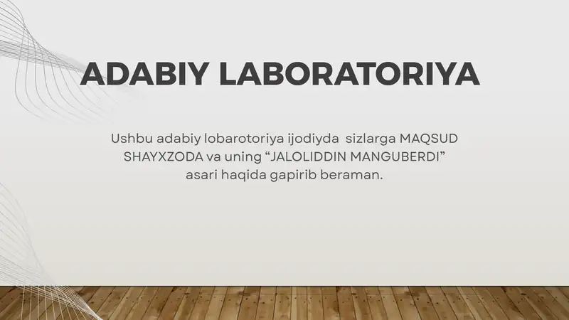ADABIY LABORATORIYA