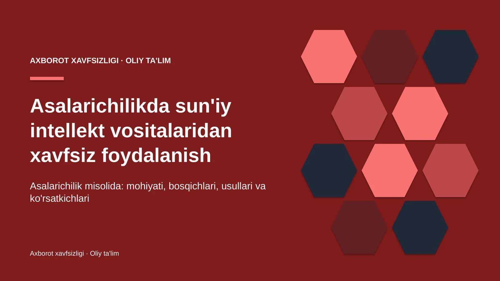 Asalarichilikda sun'iy intellekt vositalaridan xavfsiz foydalanish