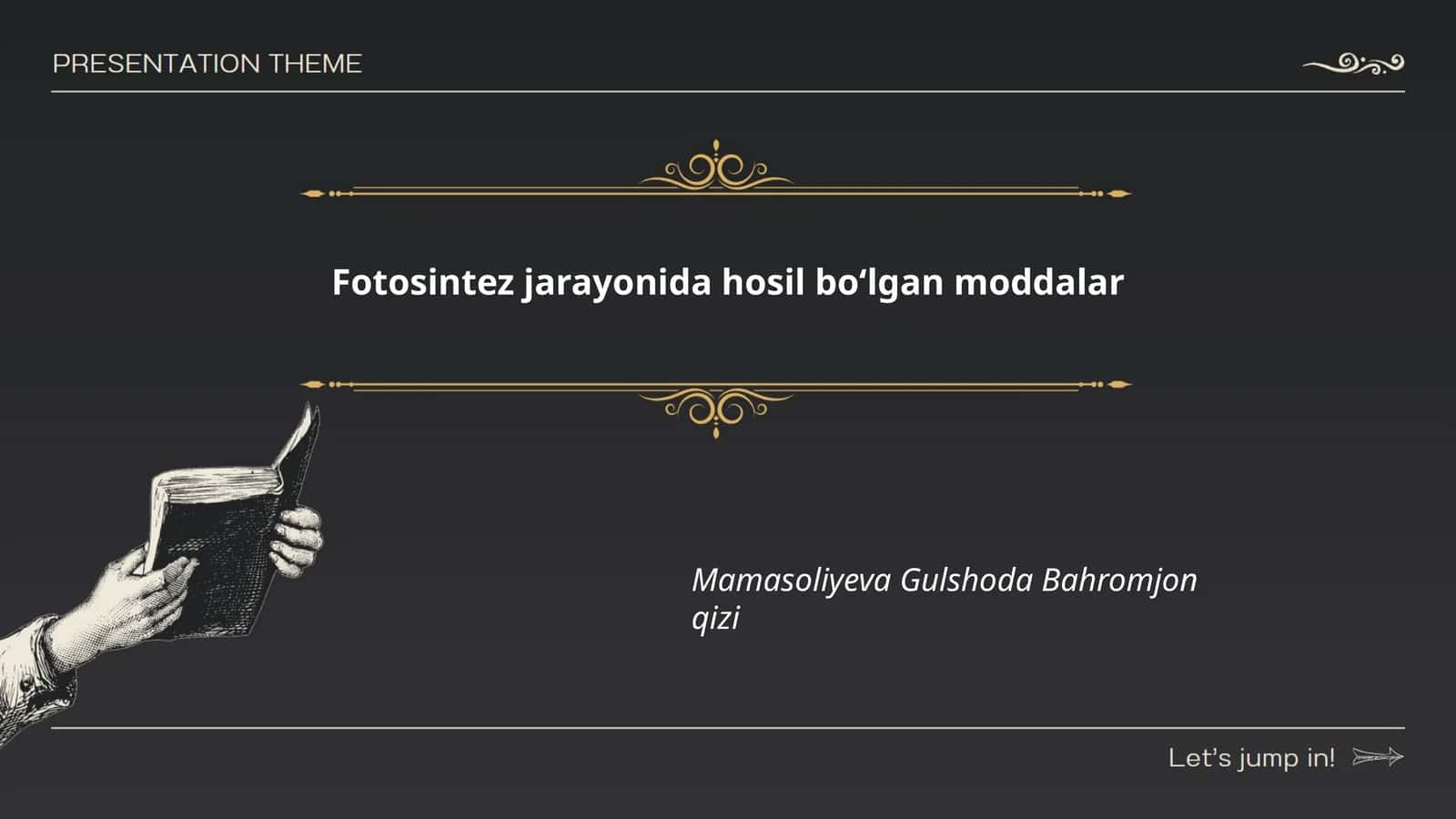 Fotosintez jarayonida hosil boʻlgan moddalar
