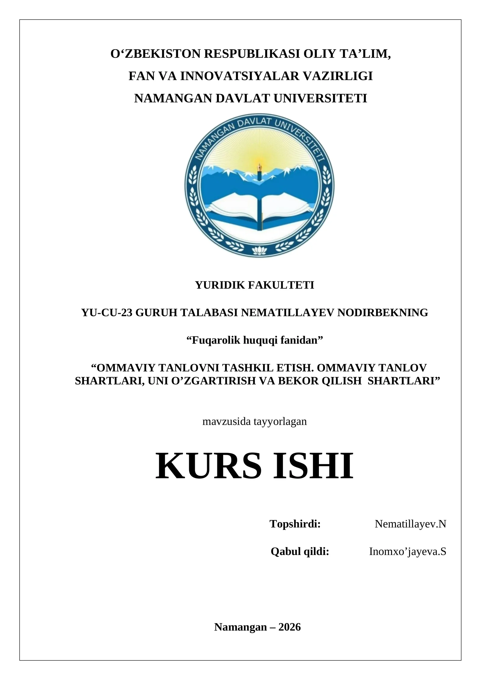 KURS ISHI