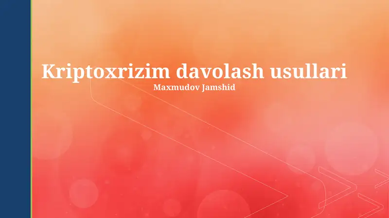 Kriptoxrizim davolash usullari