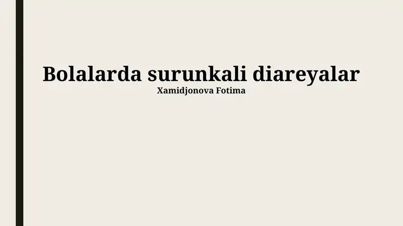 Bolalarda surunkali diareyalar