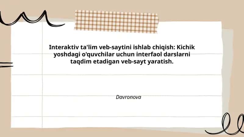 Interaktiv ta'lim veb-saytini ishlab chiqish