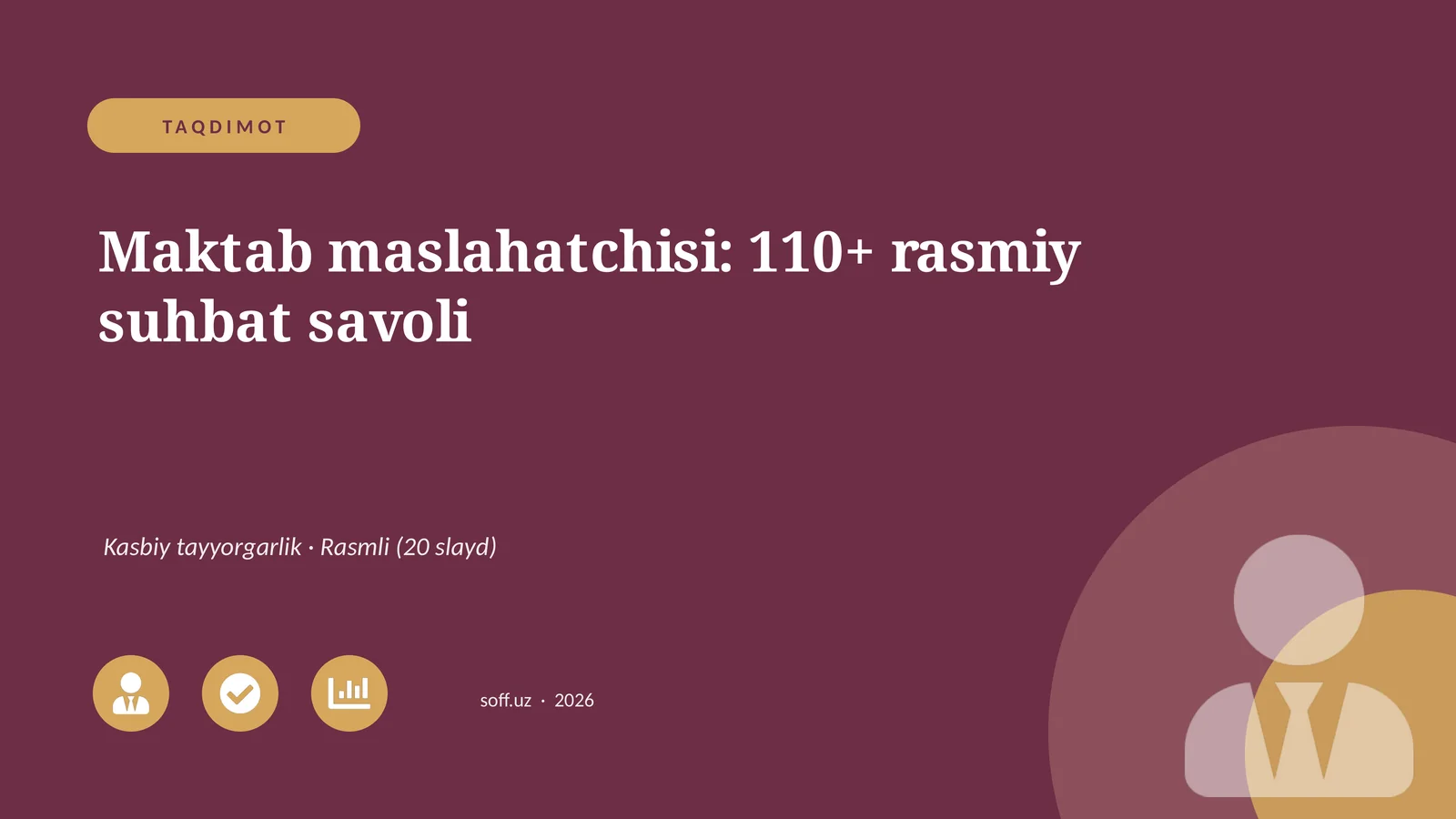 Maktab maslahatchisi: 110+ rasmiy suhbat savoli