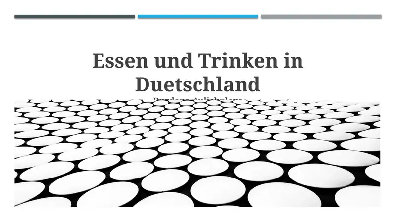 Essen und Trinken in Duetschland