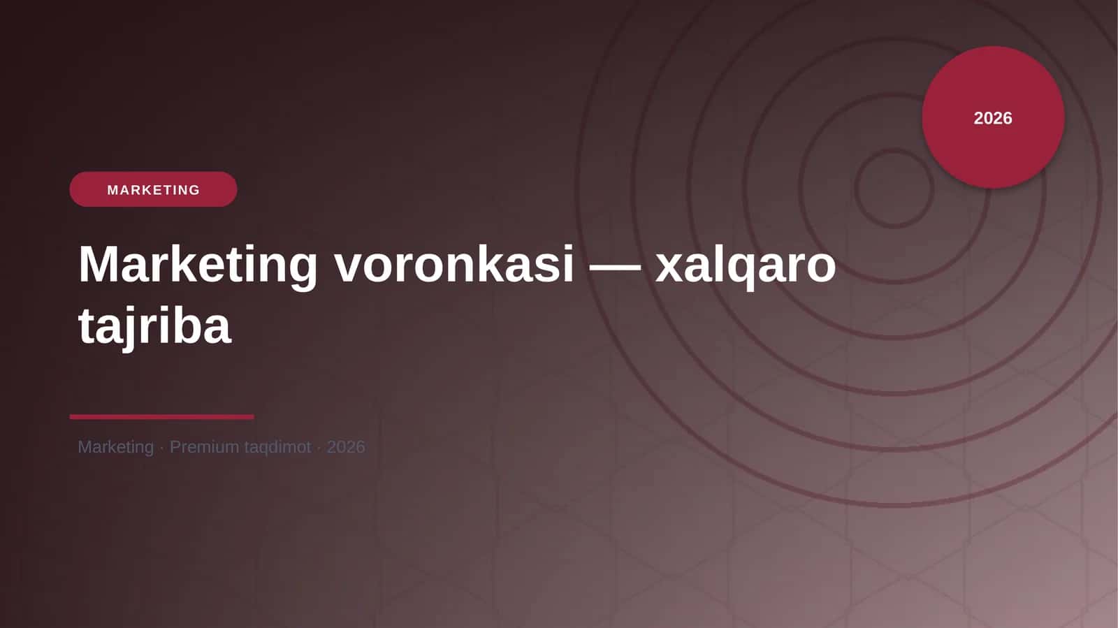 Marketing voronkasi — xalqaro tajriba