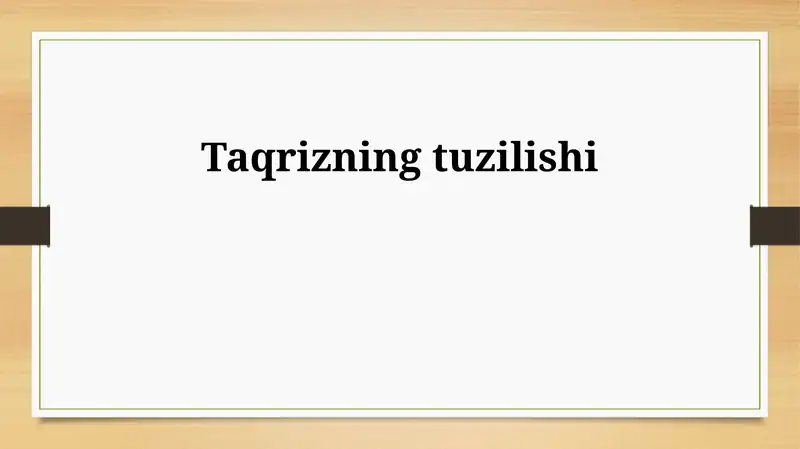 Taqrizning tuzilishi