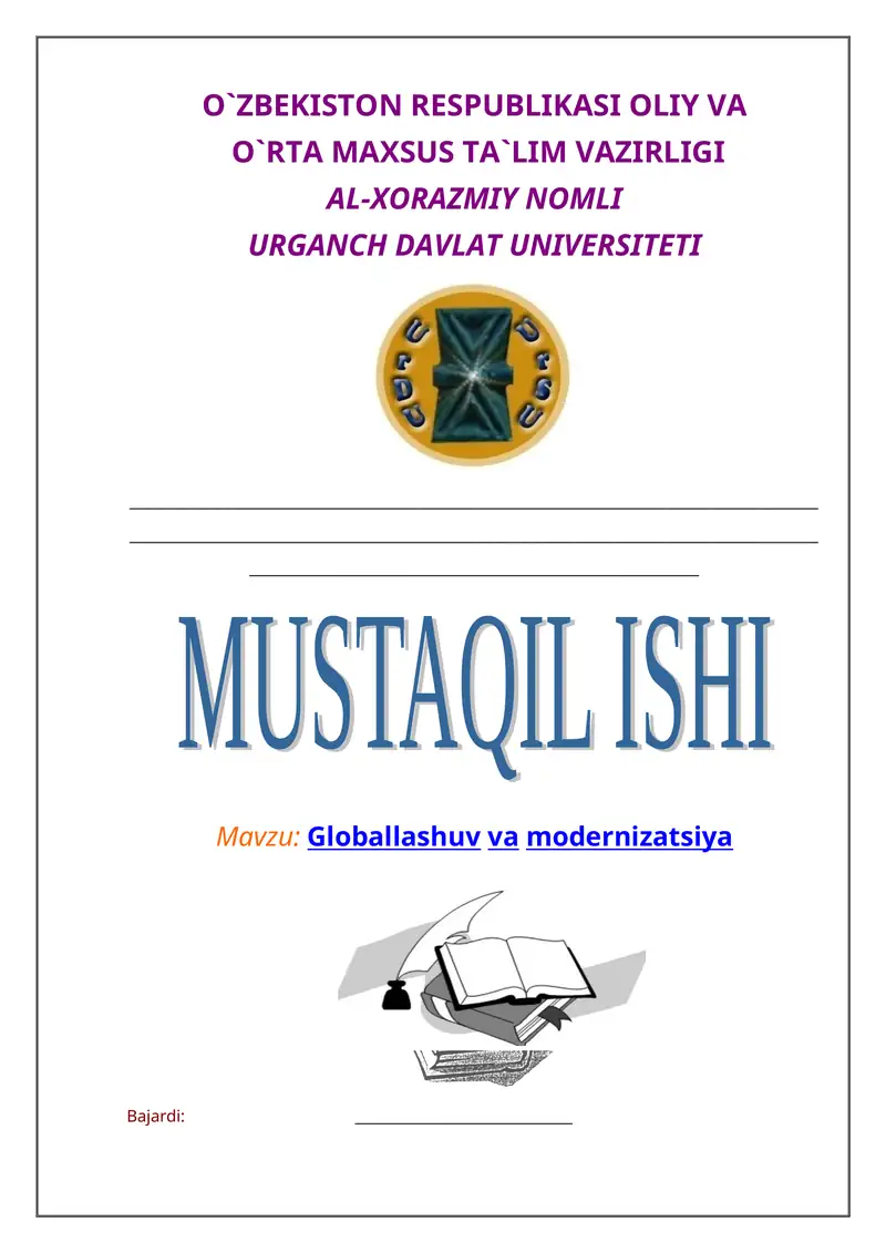 Globallashuv va modernizatsiya