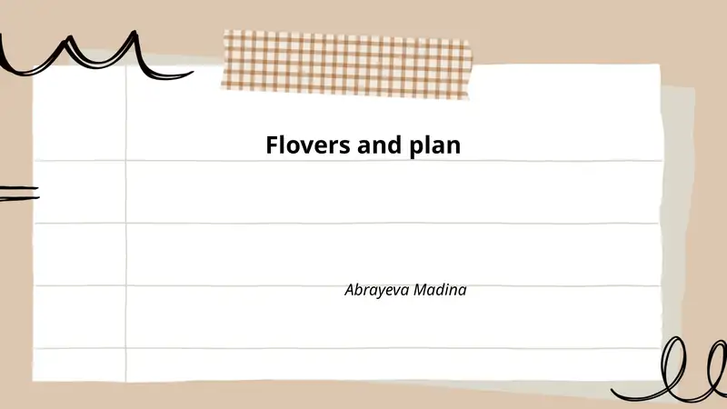 Flovers and plan