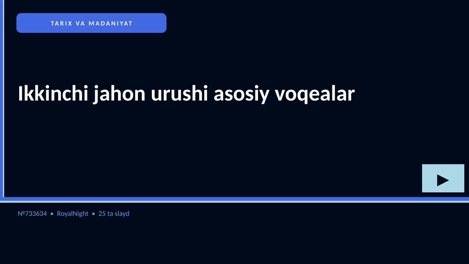 Ikkinchi jahon urushi asosiy voqealar