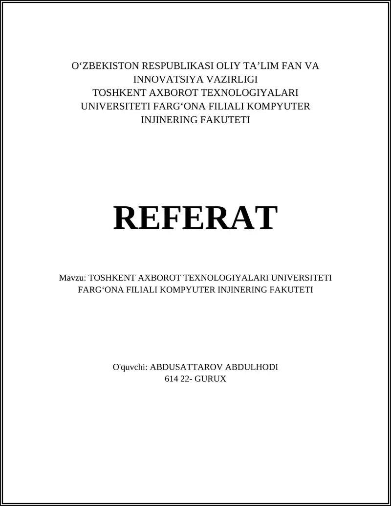 Algoritmlar va ma'lumotlar tuzilmalari