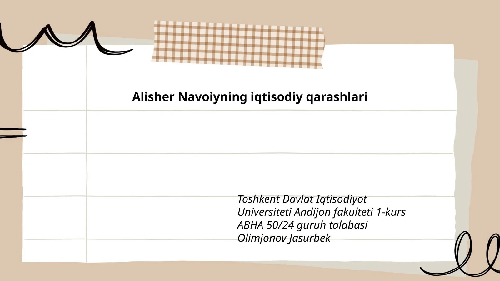 Alisher Navoiyning iqtisodiy qarashlari