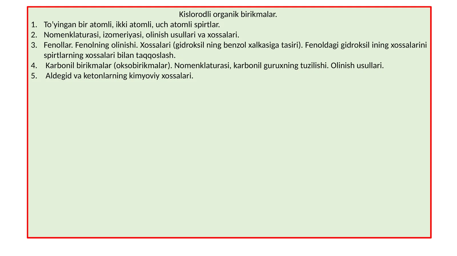 Kislorodli organik birikmalar